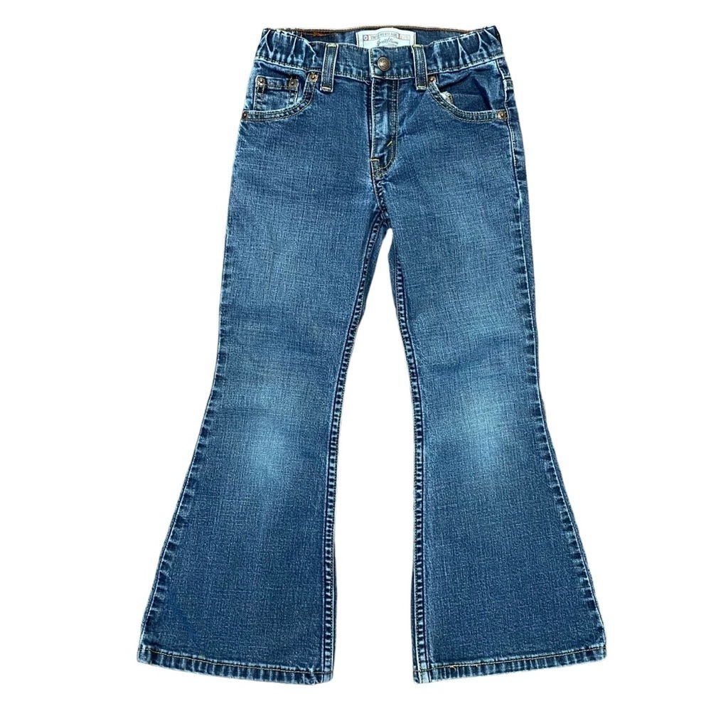 Levi Strauss Stretch Mid Rise Flare Denim Jeans Size 6X Regular